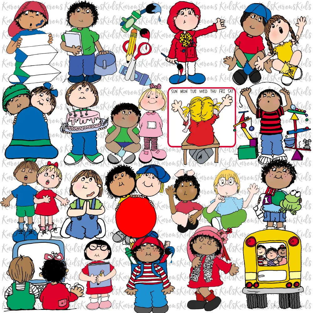 SCHEDULE CARDS Kids Theme Clipart Version (Karen's Kids Clipart)