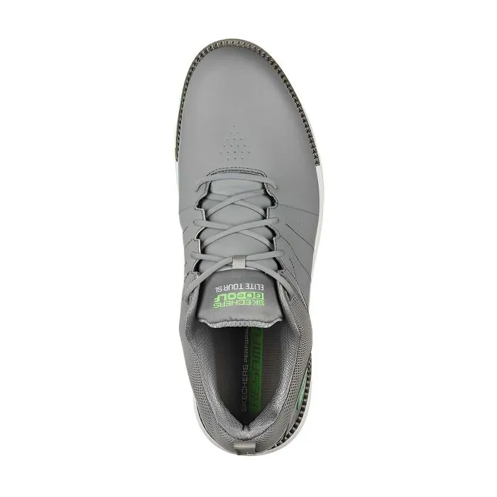 Skechers Men's Elite Tour SL MD Spikeless Golf Shoes - Grey/Lime