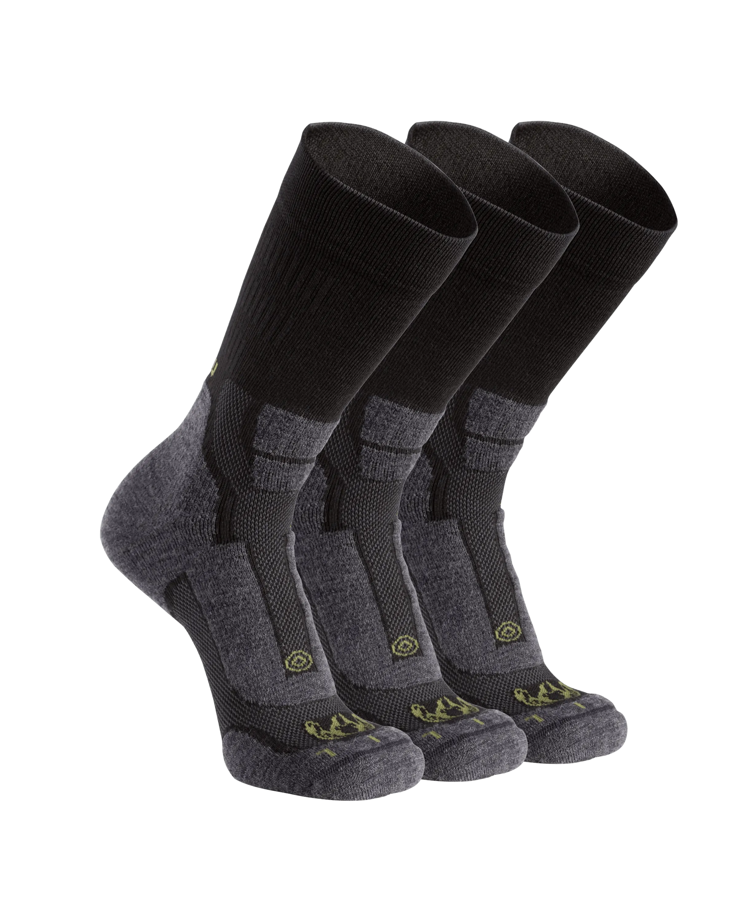 StrongWool Hybrid Crew Sock 3-Pair Pack | Grey Green