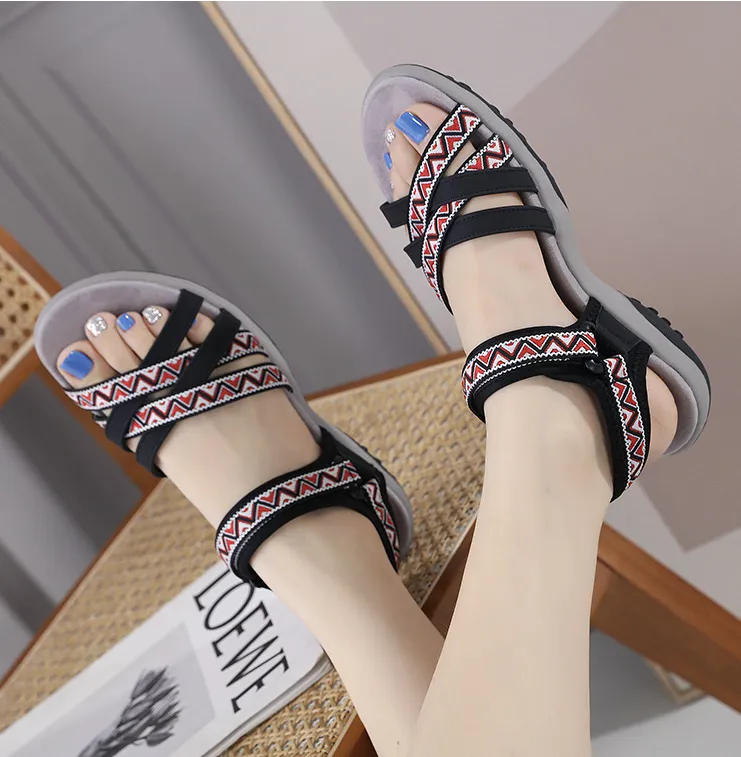 Summer Women's Hollow Out Printed Sandals