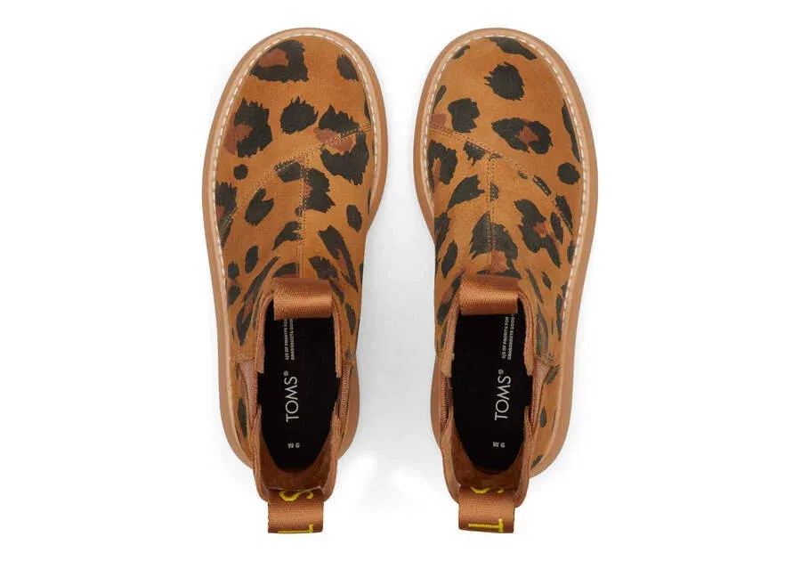 Toms Womens Alpargata Mallow Chelsea Brown Sugar XXL Abstract Leo Printed Suede