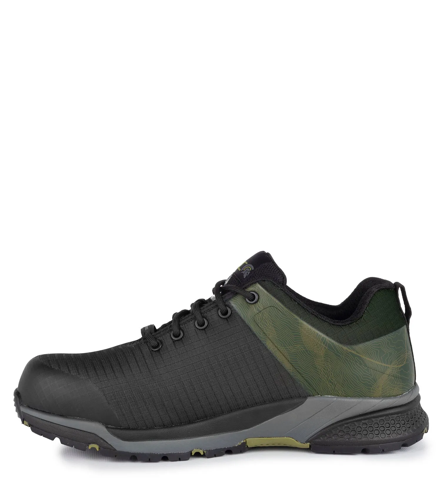 Trainer, Black & Green | Athletic Metal Free Lightweight Work Shoes