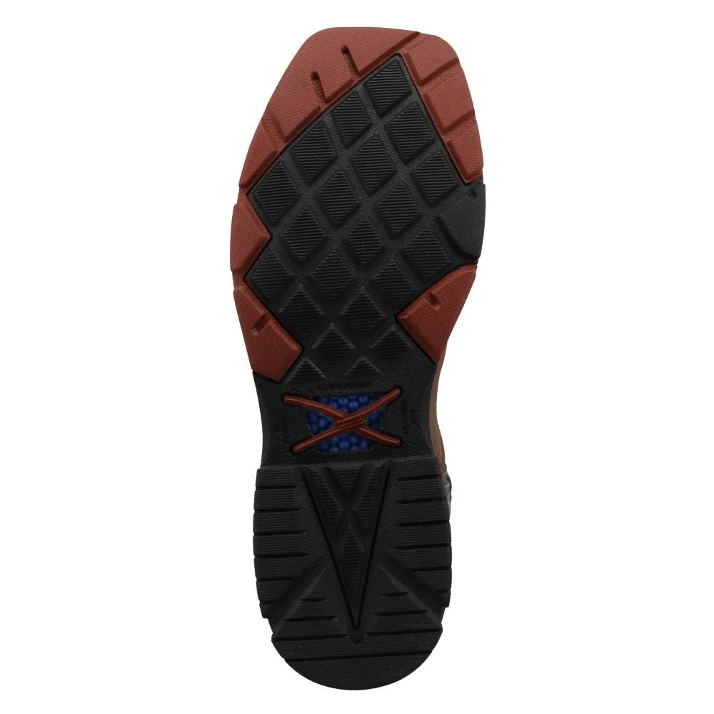 'Twisted X' Men's 12" Western MetGuard EH WP Comp Toe - Brown / Navy