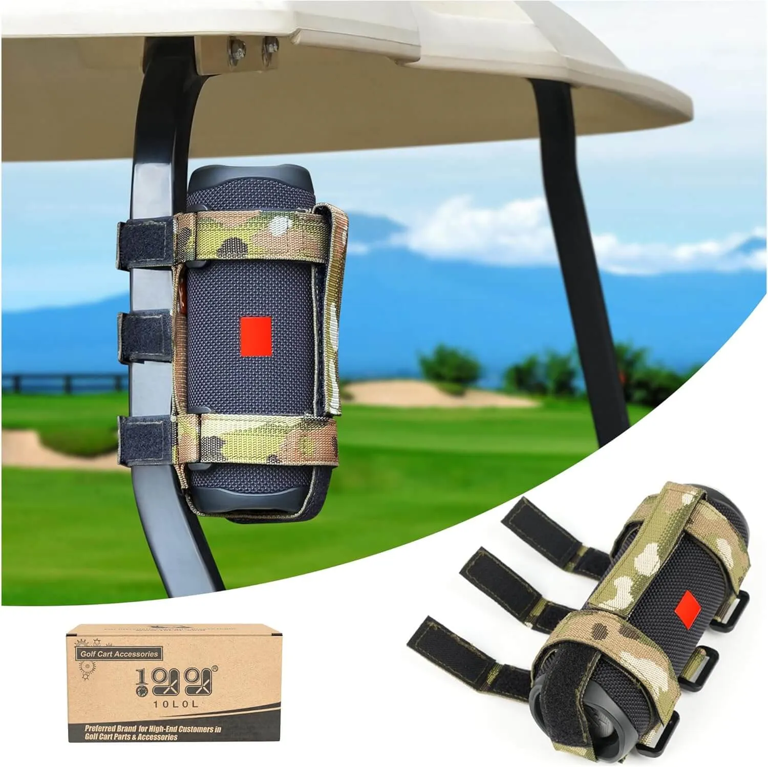 Universal Portable Speaker Stand Compatible with Golf Cart Accessories, Removable Stand Strap