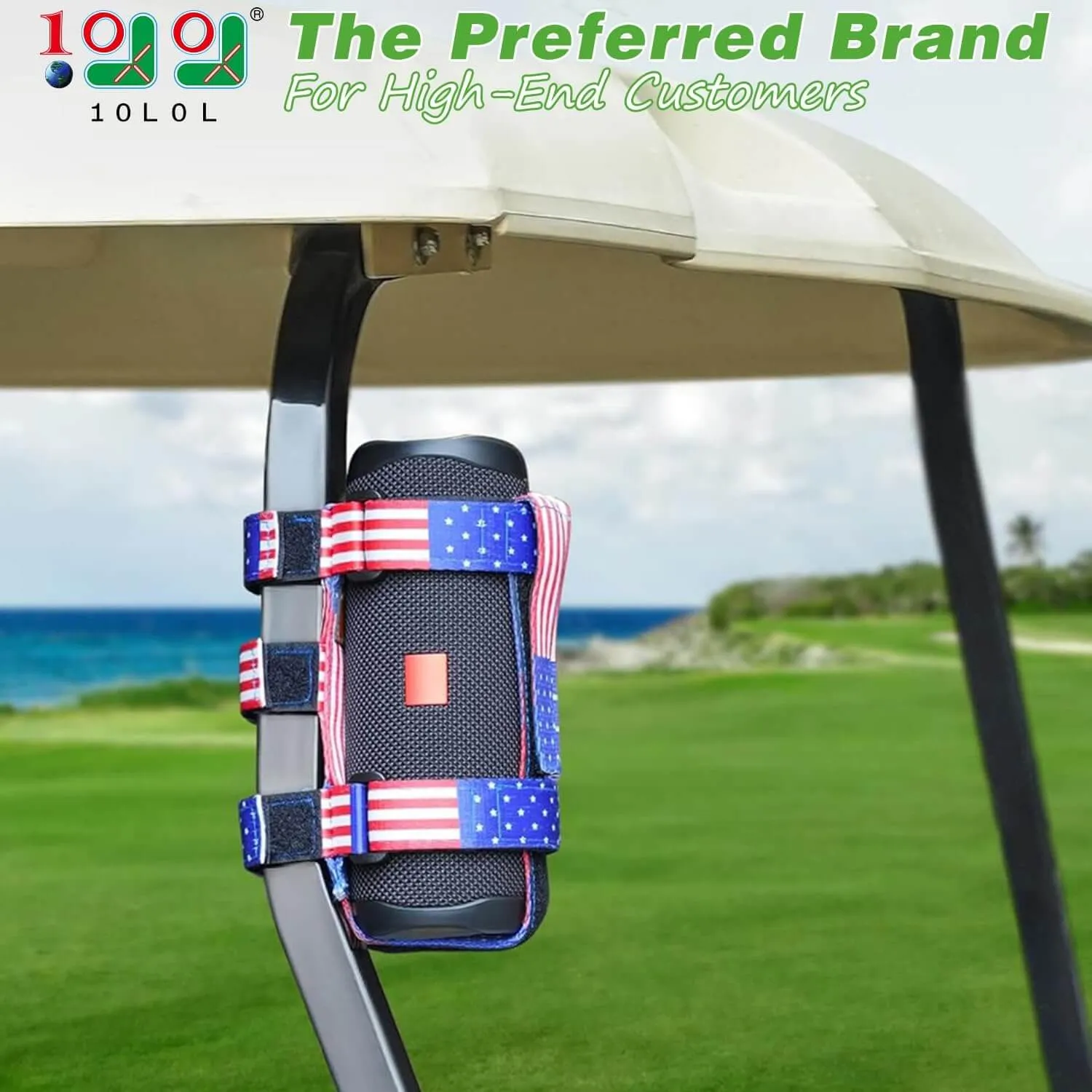 Universal Portable Speaker Stand Compatible with Golf Cart Accessories, Removable Stand Strap