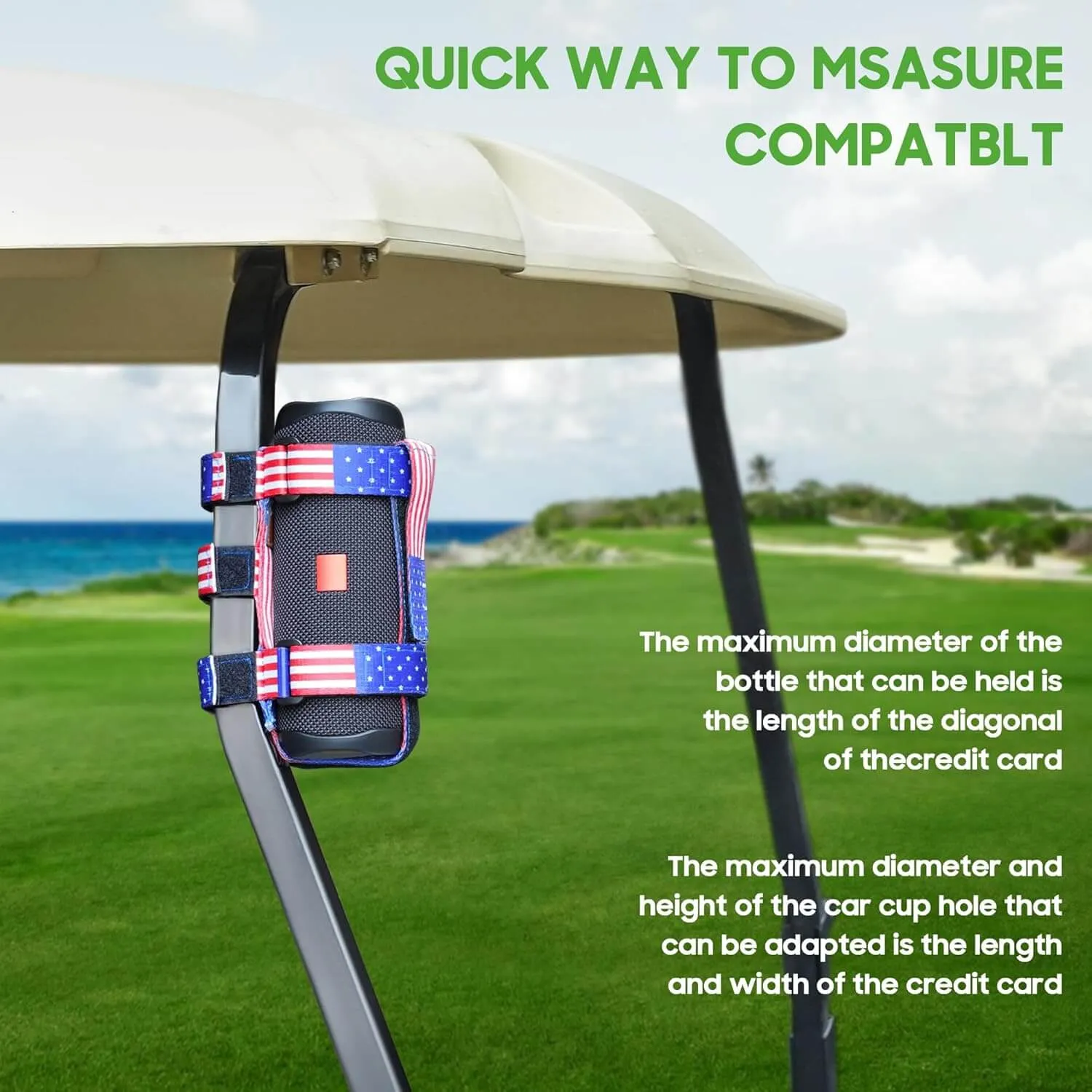 Universal Portable Speaker Stand Compatible with Golf Cart Accessories, Removable Stand Strap