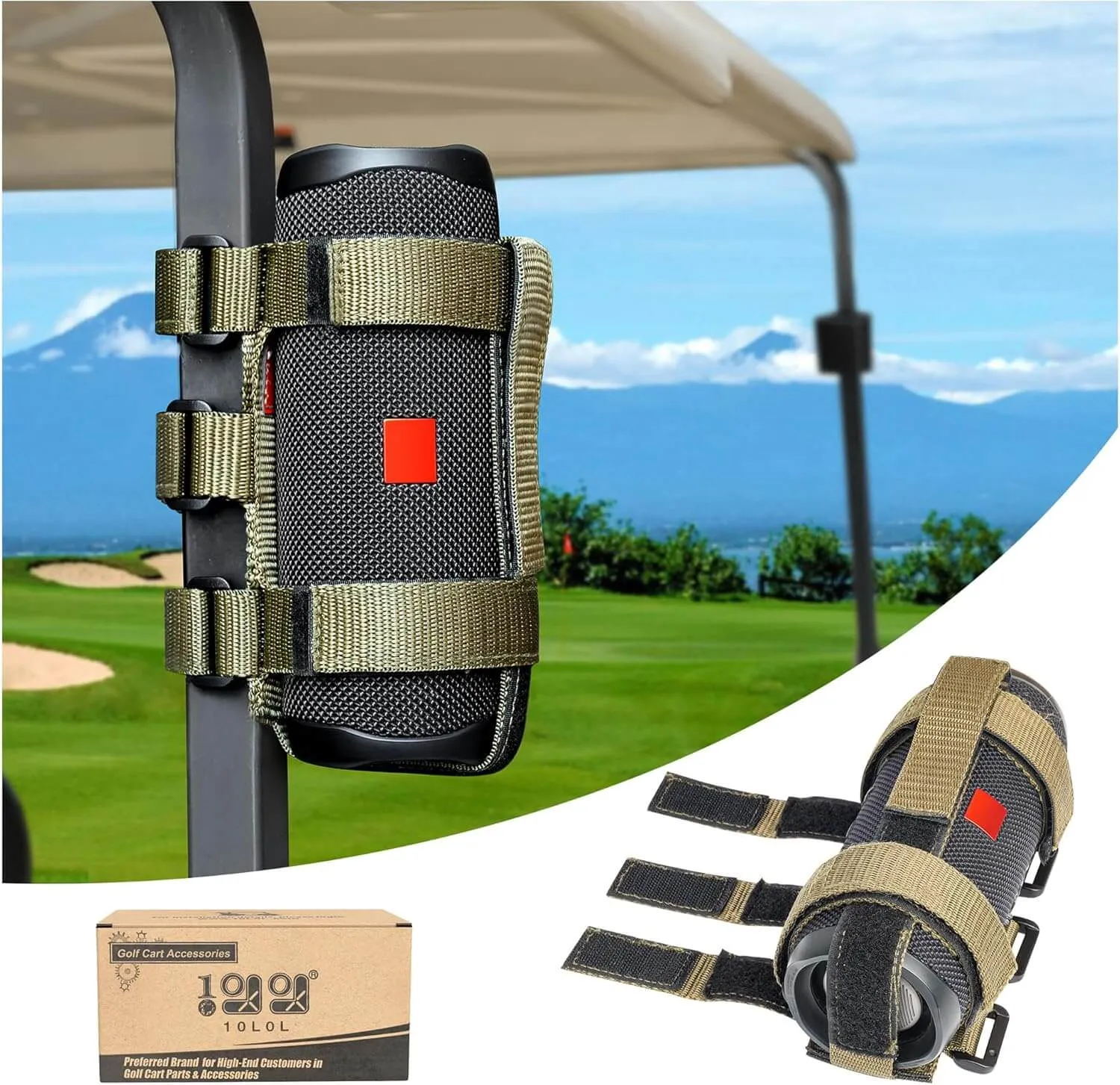 Universal Portable Speaker Stand Compatible with Golf Cart Accessories, Removable Stand Strap