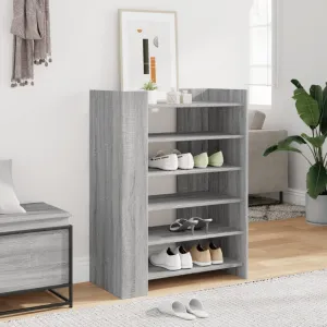 vidaXL Shoe Cabinet Grey Sonoma 74.5x37.5x100 cm Engineered Wood