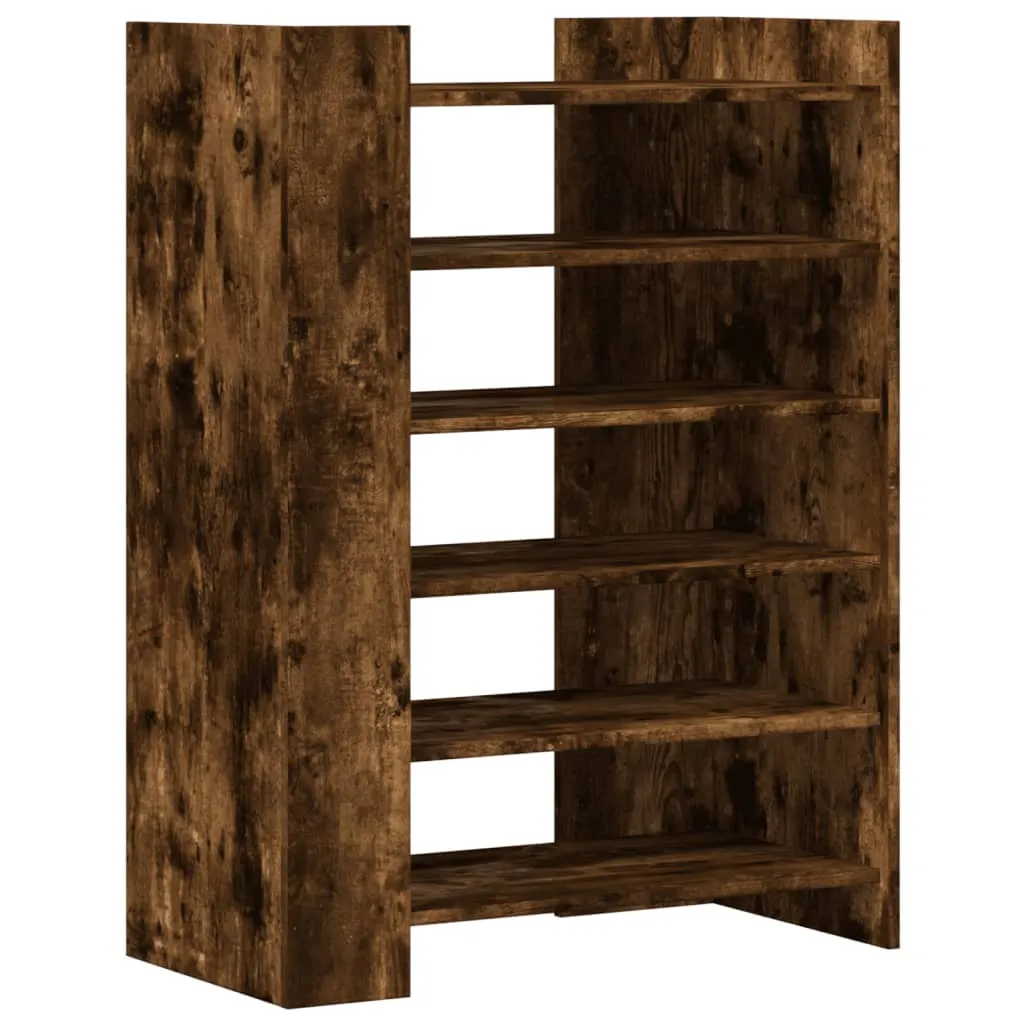 vidaXL Shoe Cabinet Smoked Oak 74.5x37.5x100 cm Engineered Wood