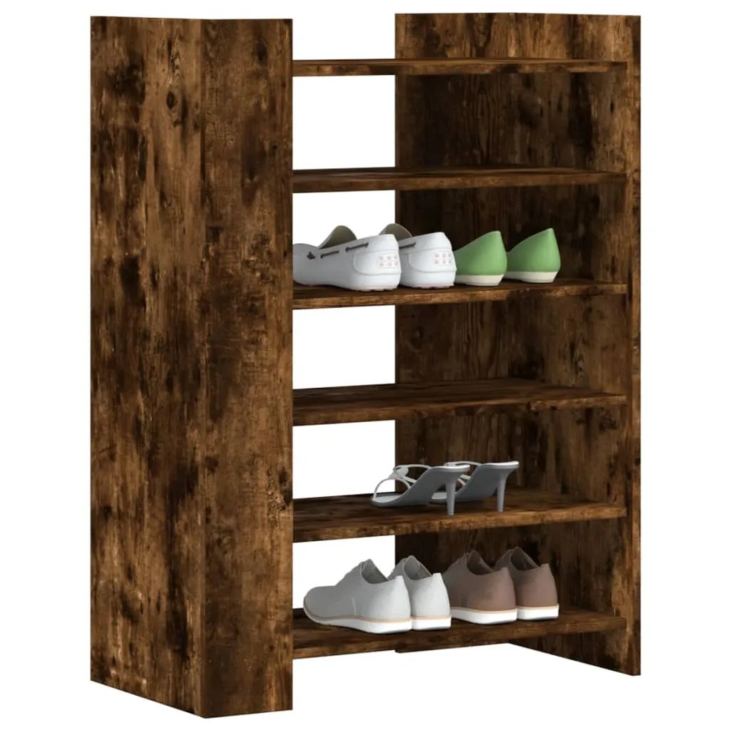 vidaXL Shoe Cabinet Smoked Oak 74.5x37.5x100 cm Engineered Wood