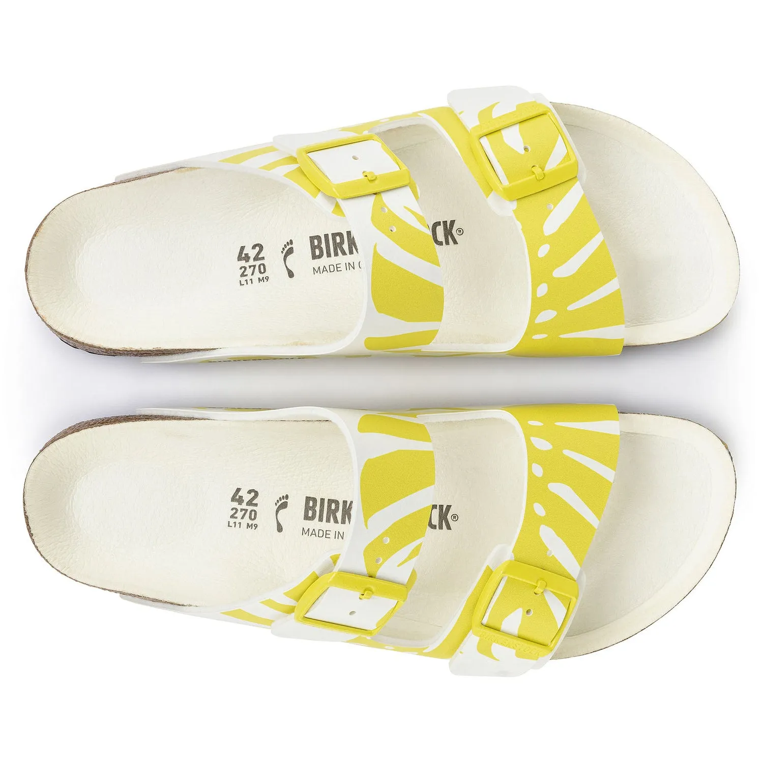 Women's Birkenstock Arizona Monstera Lime Sour Birko-Flor