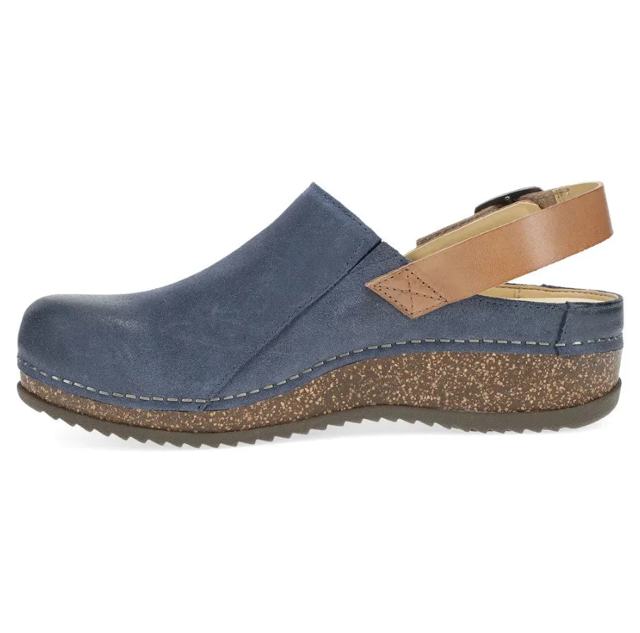 WOMEN'S DANKSO MERRIN 9605545300 COLOR: BLUE BURNISHED SUEDE MULE