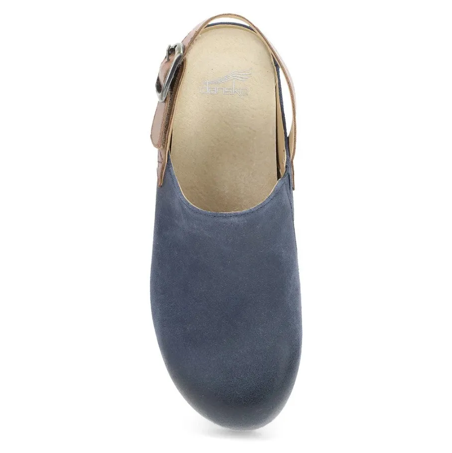 WOMEN'S DANKSO MERRIN 9605545300 COLOR: BLUE BURNISHED SUEDE MULE